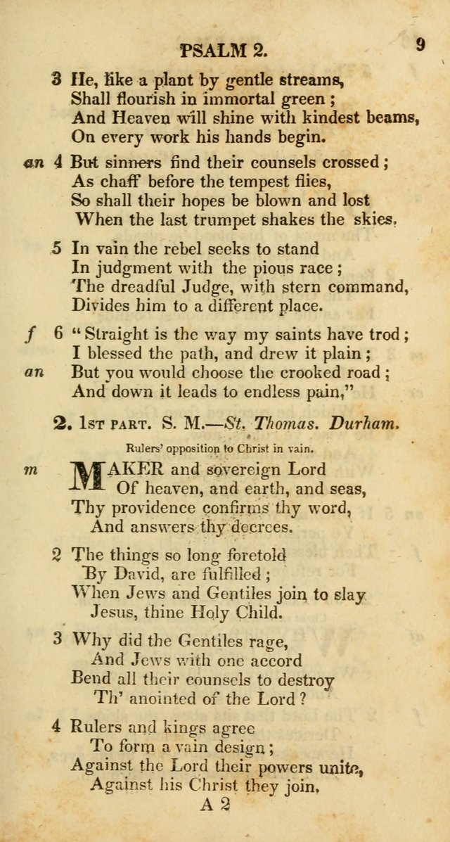 Psalms and Hymns, Adapted to Public Worship: and approved by the General Assembly of the Presbyterian Church in the United States of America: the latter being arranged according to subjects... page 9