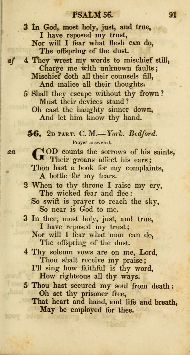 Psalms and Hymns, Adapted to Public Worship: and approved by the General Assembly of the Presbyterian Church in the United States of America: the latter being arranged according to subjects... page 91