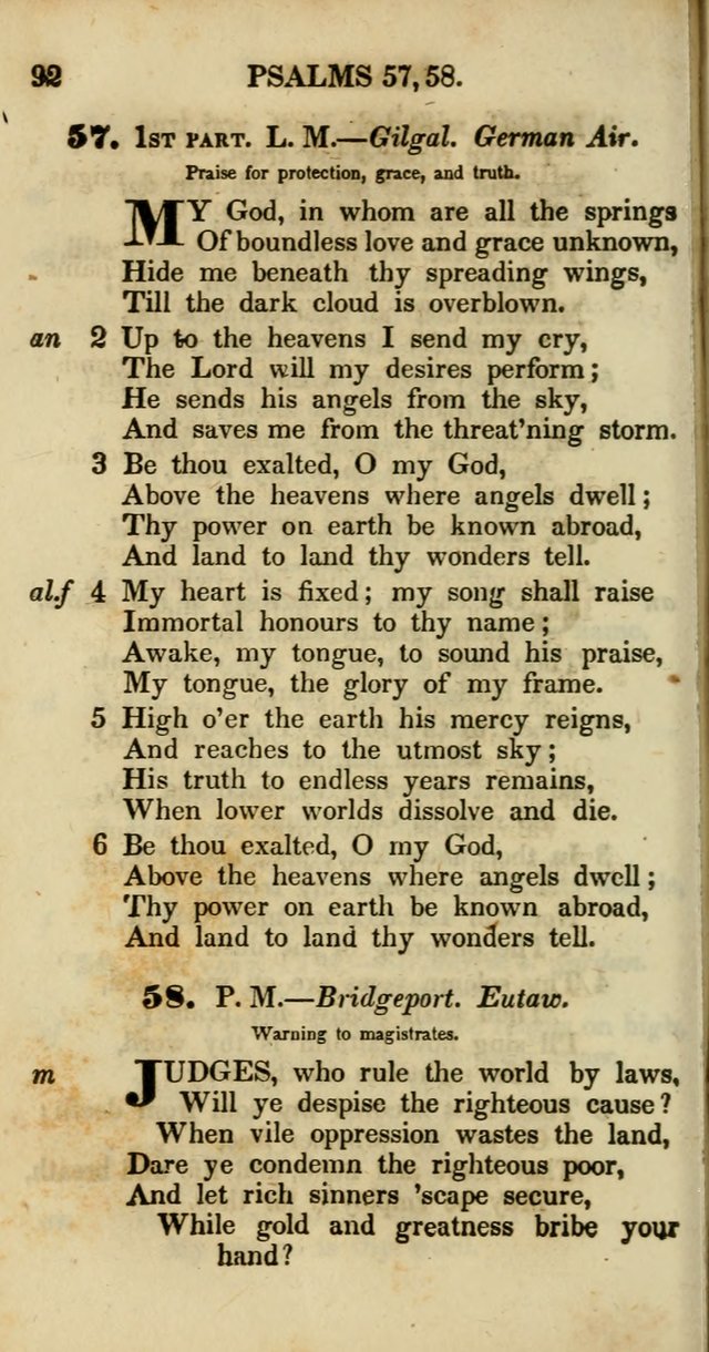 Psalms and Hymns, Adapted to Public Worship: and approved by the General Assembly of the Presbyterian Church in the United States of America: the latter being arranged according to subjects... page 92