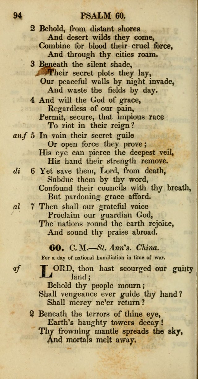 Psalms and Hymns, Adapted to Public Worship: and approved by the General Assembly of the Presbyterian Church in the United States of America: the latter being arranged according to subjects... page 94