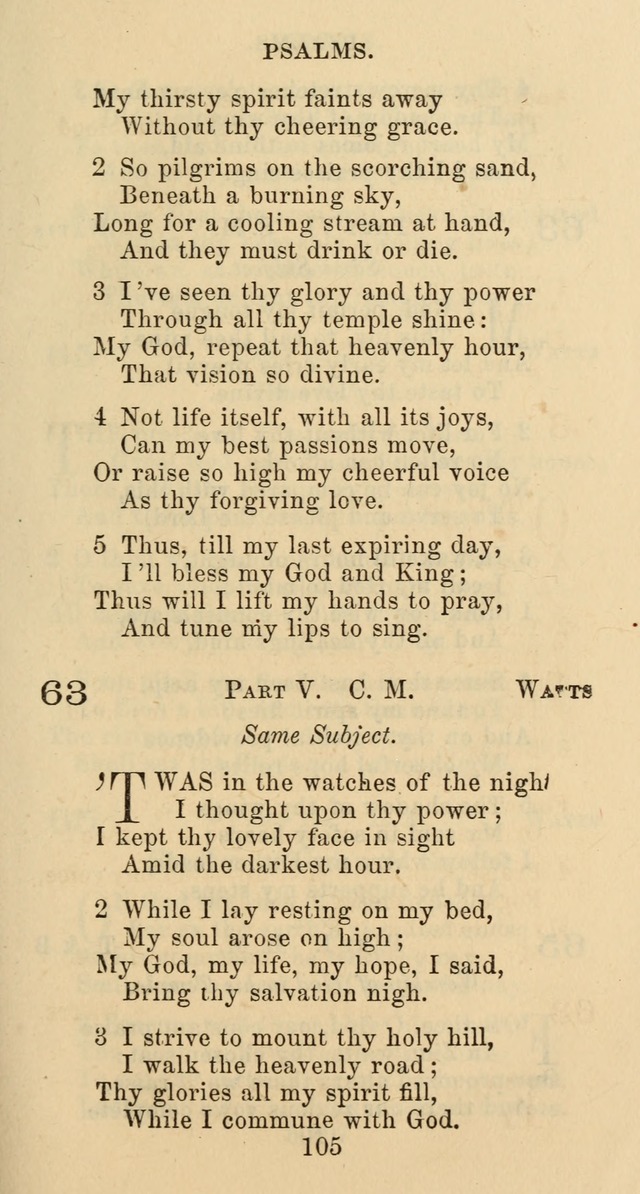 Psalms and Hymns: adapted to social, private and public worship in the Cumberland Presbyterian Chruch page 105