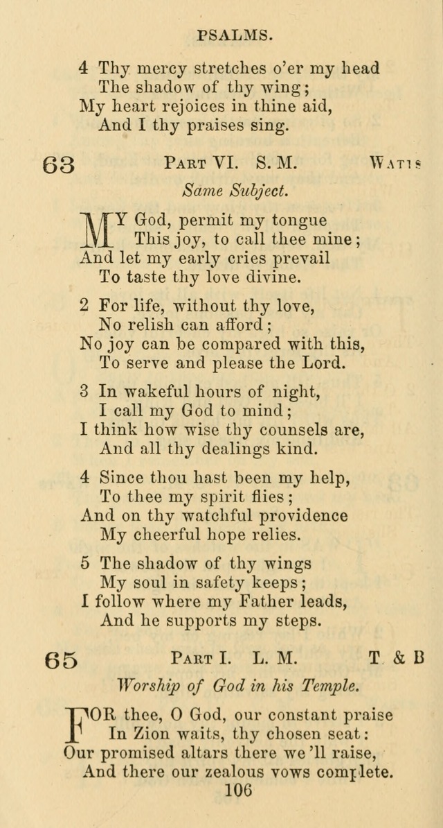 Psalms and Hymns: adapted to social, private and public worship in the Cumberland Presbyterian Chruch page 106