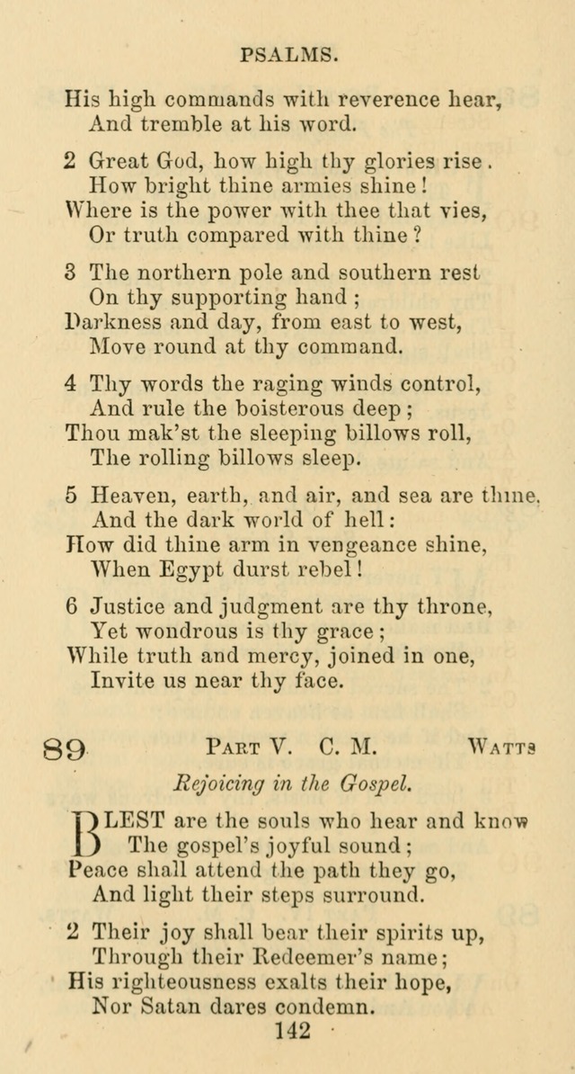 Psalms and Hymns: adapted to social, private and public worship in the Cumberland Presbyterian Chruch page 142