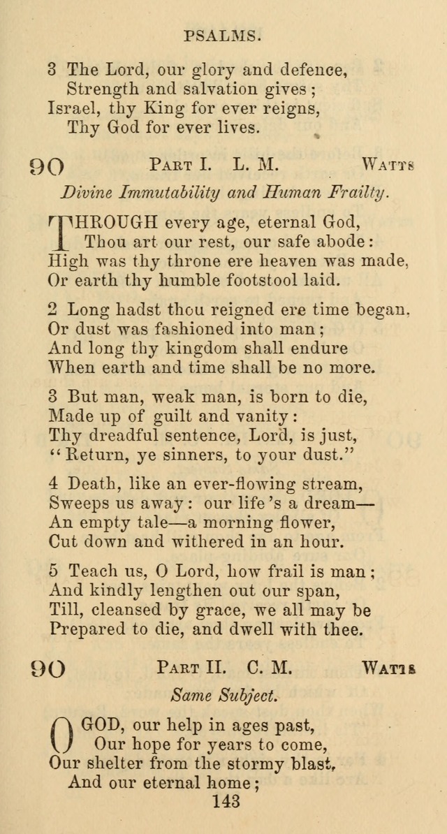 Psalms and Hymns: adapted to social, private and public worship in the Cumberland Presbyterian Chruch page 143