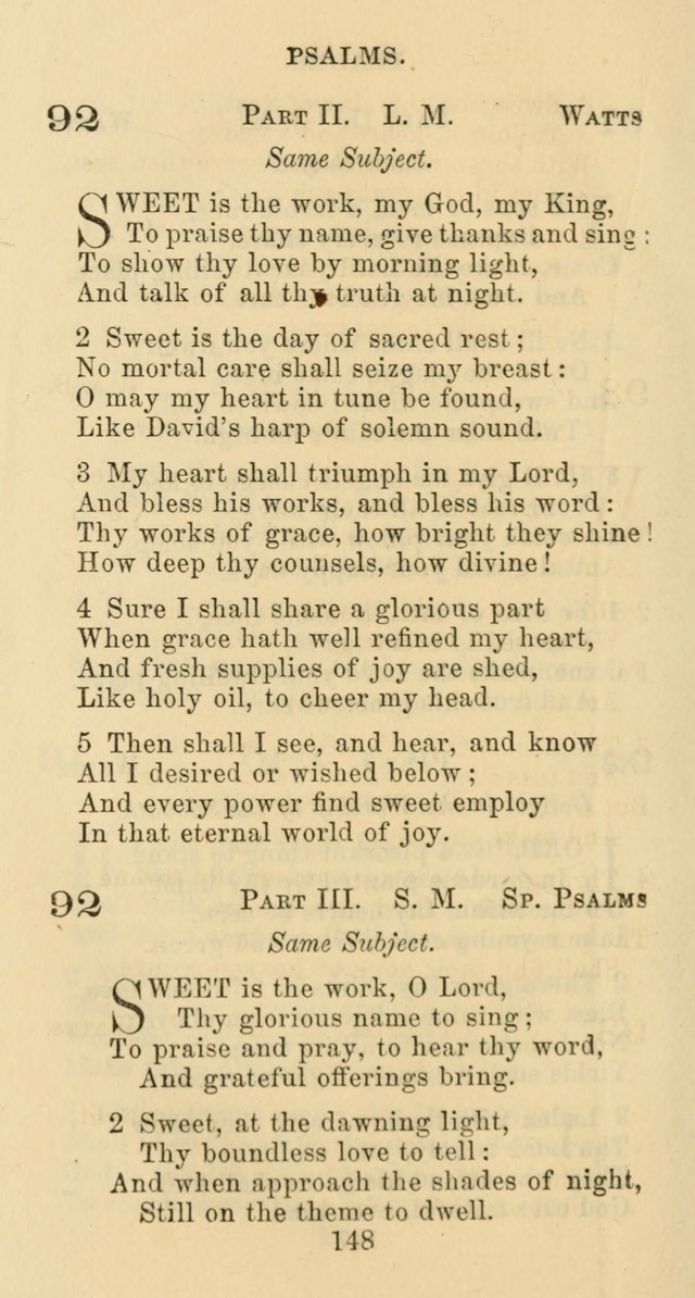 Psalms and Hymns: adapted to social, private and public worship in the Cumberland Presbyterian Chruch page 148