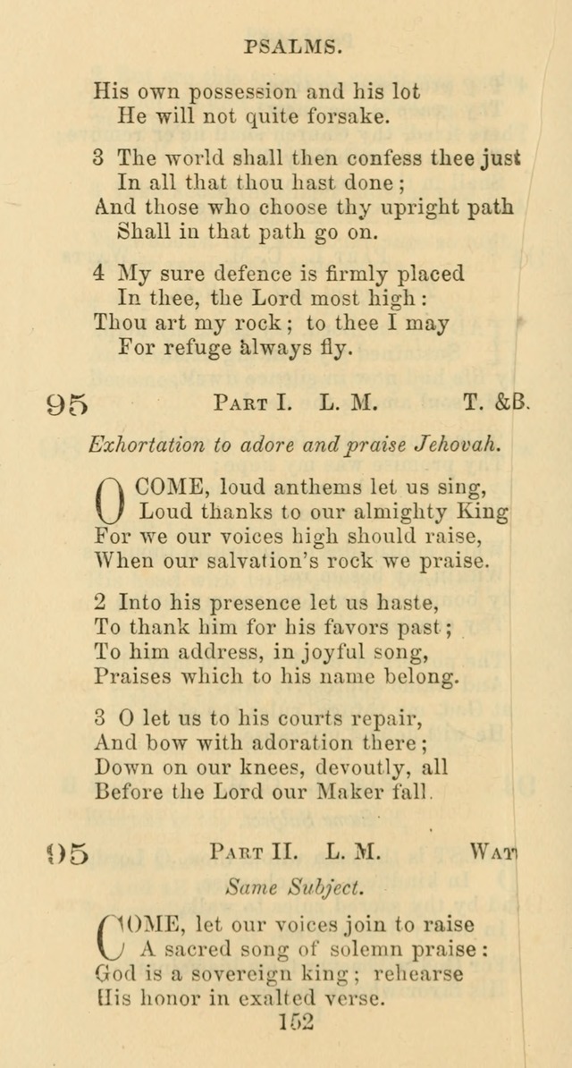 Psalms and Hymns: adapted to social, private and public worship in the Cumberland Presbyterian Chruch page 152