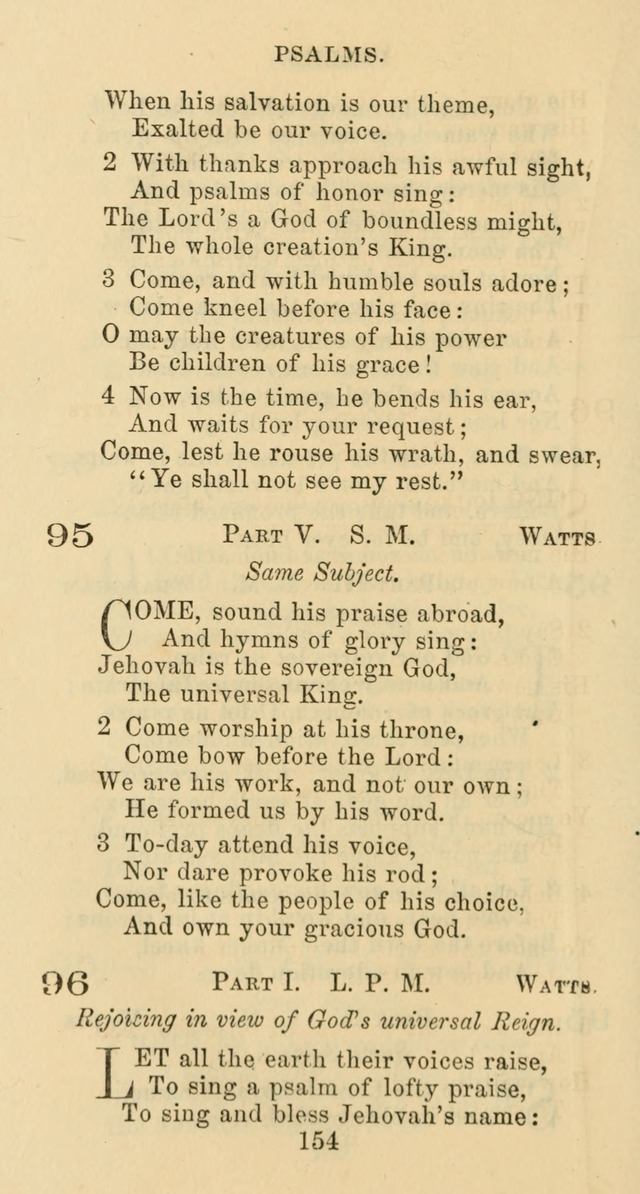 Psalms and Hymns: adapted to social, private and public worship in the Cumberland Presbyterian Chruch page 154