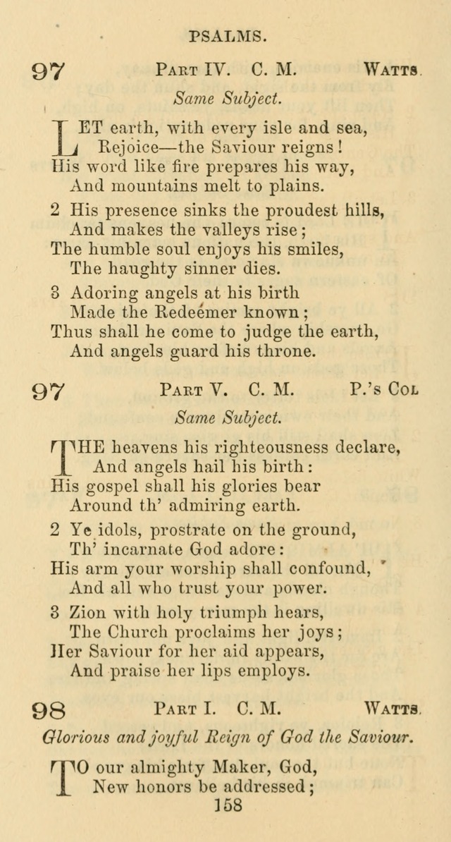 Psalms and Hymns: adapted to social, private and public worship in the Cumberland Presbyterian Chruch page 158