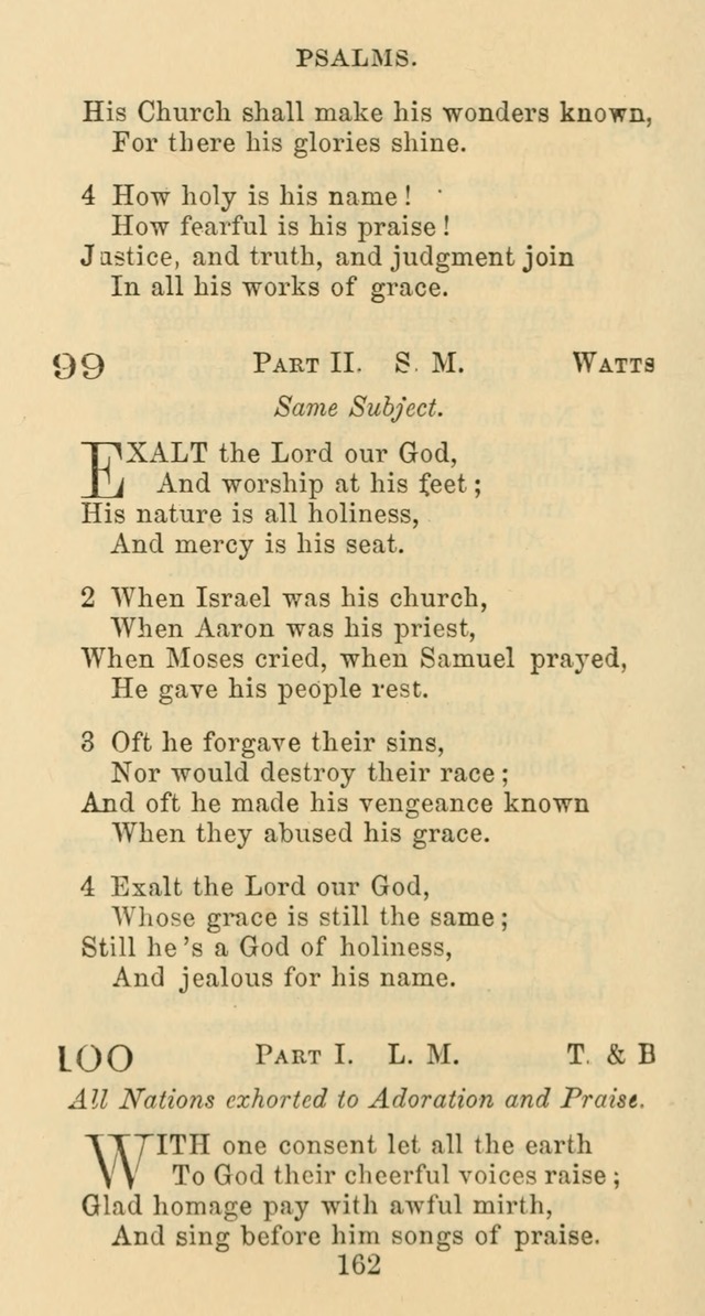 Psalms and Hymns: adapted to social, private and public worship in the Cumberland Presbyterian Chruch page 162