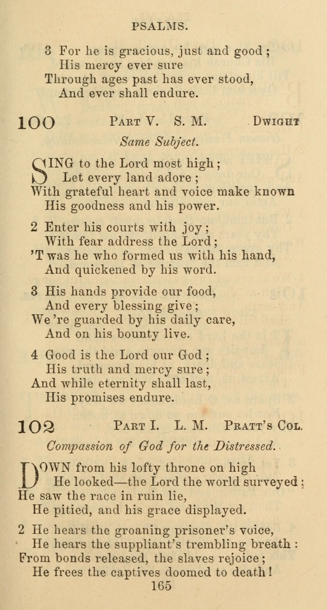 Psalms and Hymns: adapted to social, private and public worship in the Cumberland Presbyterian Chruch page 165