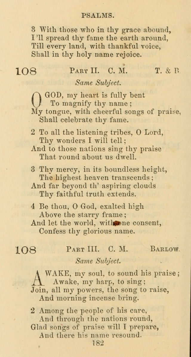 Psalms and Hymns: adapted to social, private and public worship in the Cumberland Presbyterian Chruch page 182