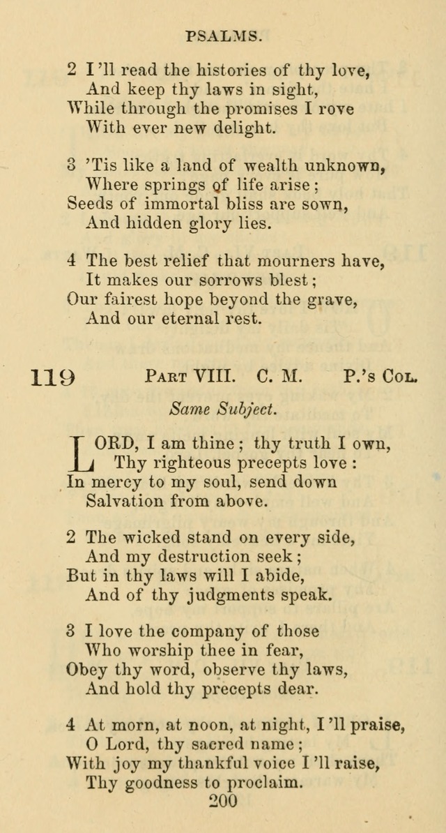 Psalms and Hymns: adapted to social, private and public worship in the Cumberland Presbyterian Chruch page 200