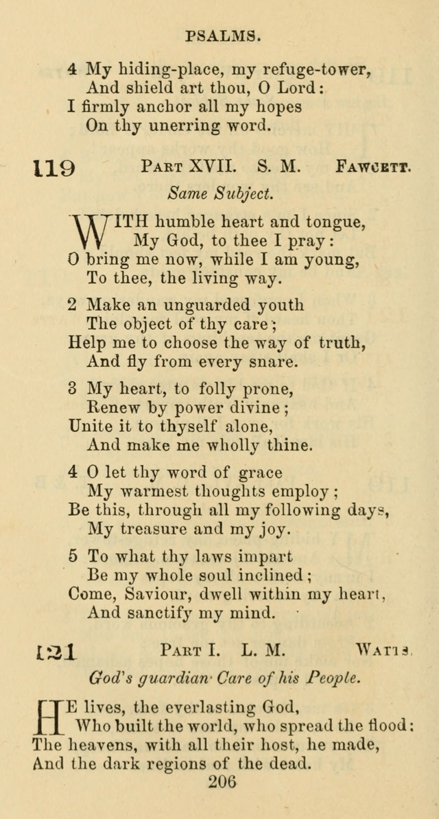 Psalms and Hymns: adapted to social, private and public worship in the Cumberland Presbyterian Chruch page 206