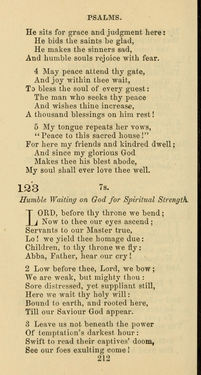 Psalms and Hymns: adapted to social, private and public worship in the Cumberland Presbyterian Chruch page 212