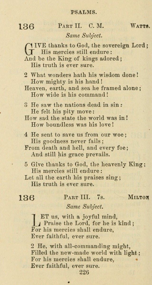 Psalms and Hymns: adapted to social, private and public worship in the Cumberland Presbyterian Chruch page 226