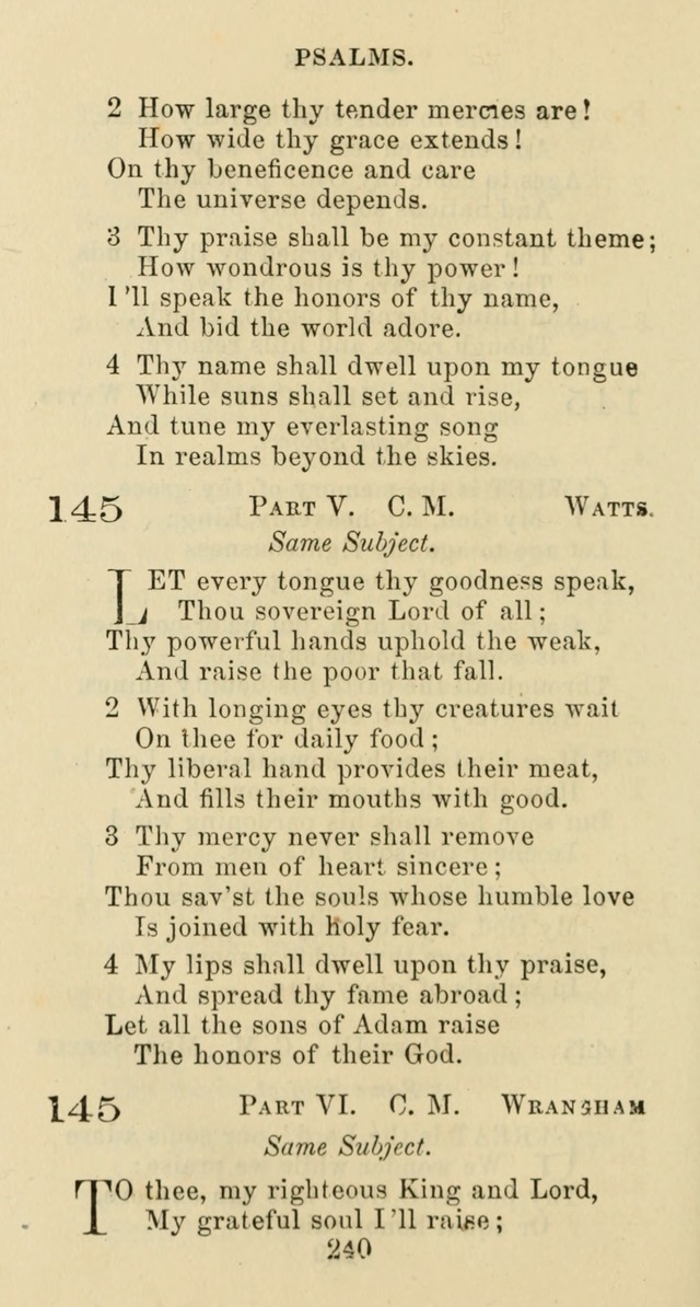 Psalms and Hymns: adapted to social, private and public worship in the Cumberland Presbyterian Chruch page 240