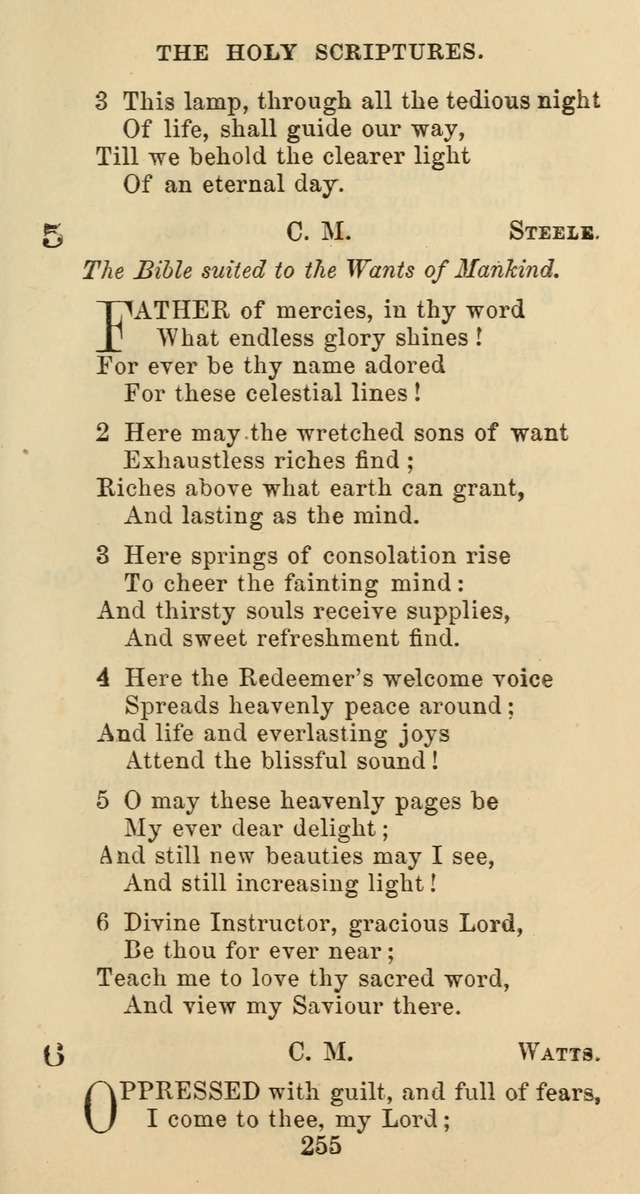 Psalms and Hymns: adapted to social, private and public worship in the Cumberland Presbyterian Chruch page 255