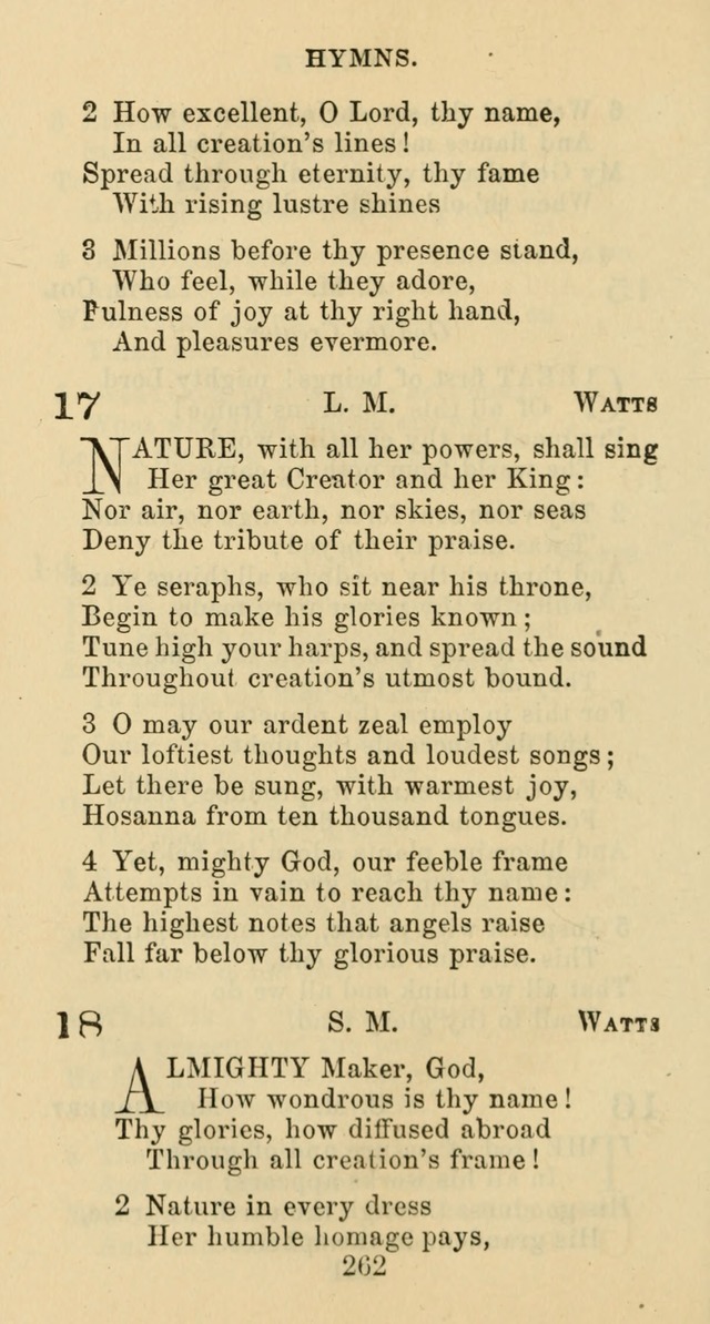 Psalms and Hymns: adapted to social, private and public worship in the Cumberland Presbyterian Chruch page 262