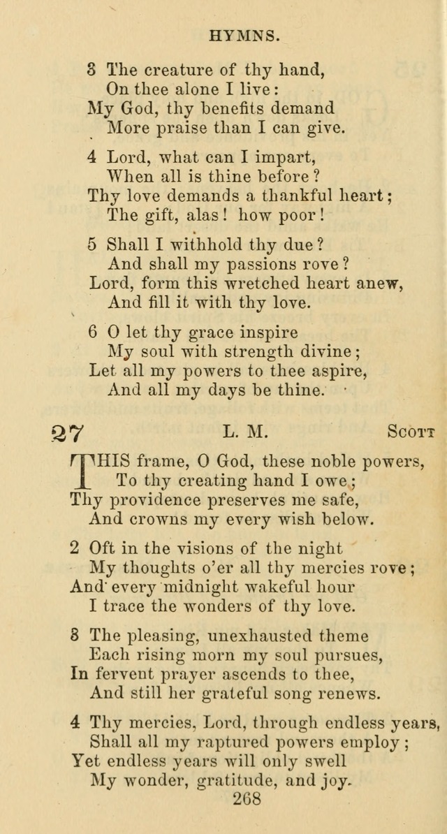 Psalms and Hymns: adapted to social, private and public worship in the Cumberland Presbyterian Chruch page 268