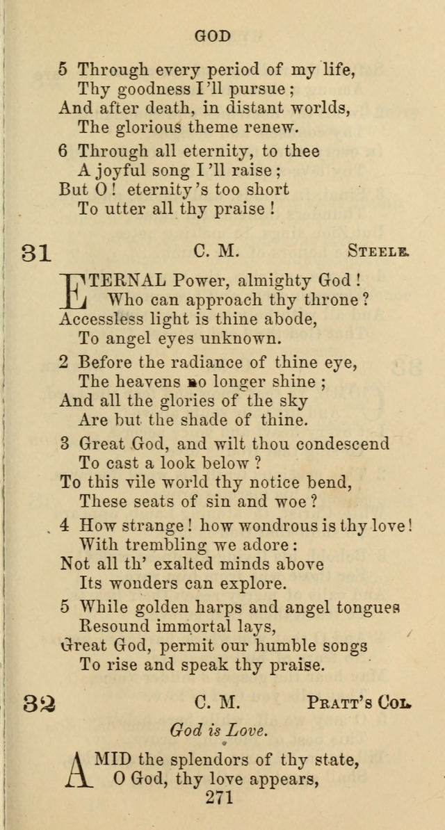 Psalms and Hymns: adapted to social, private and public worship in the Cumberland Presbyterian Chruch page 271