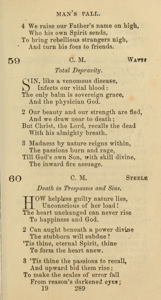 Psalms and Hymns: adapted to social, private and public worship in the Cumberland Presbyterian Chruch page 289