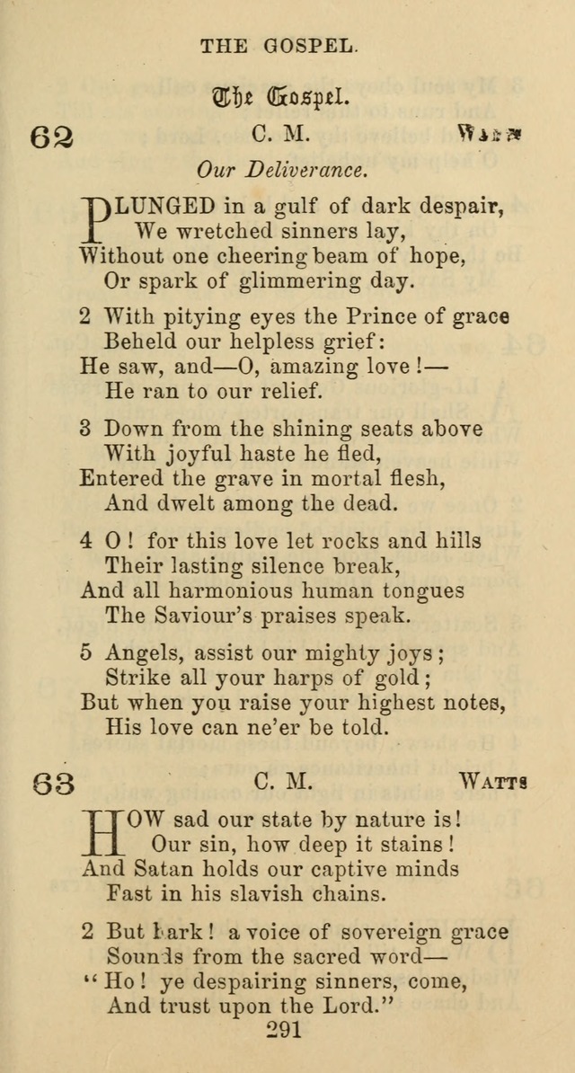 Psalms and Hymns: adapted to social, private and public worship in the Cumberland Presbyterian Chruch page 291