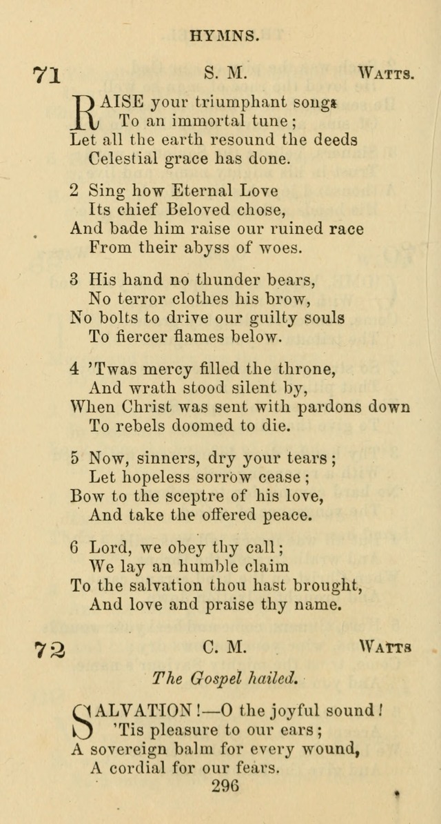 Psalms and Hymns: adapted to social, private and public worship in the Cumberland Presbyterian Chruch page 296