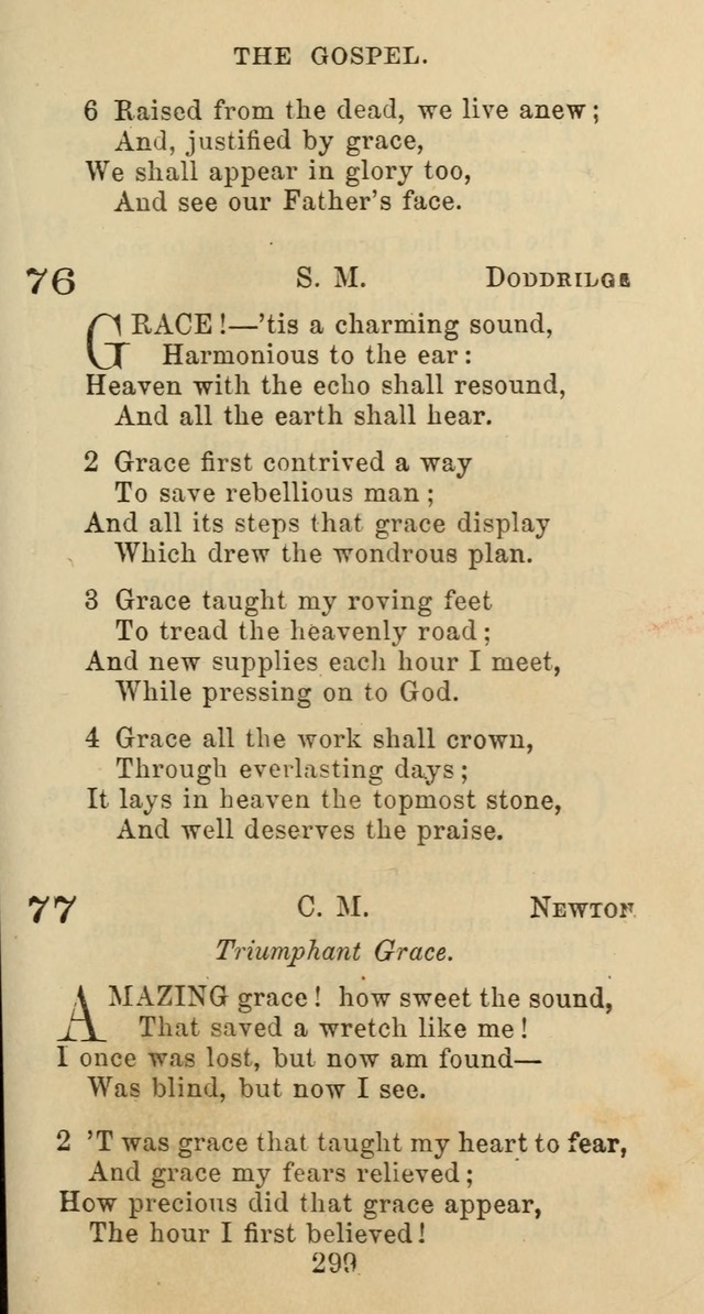 Psalms and Hymns: adapted to social, private and public worship in the Cumberland Presbyterian Chruch page 299