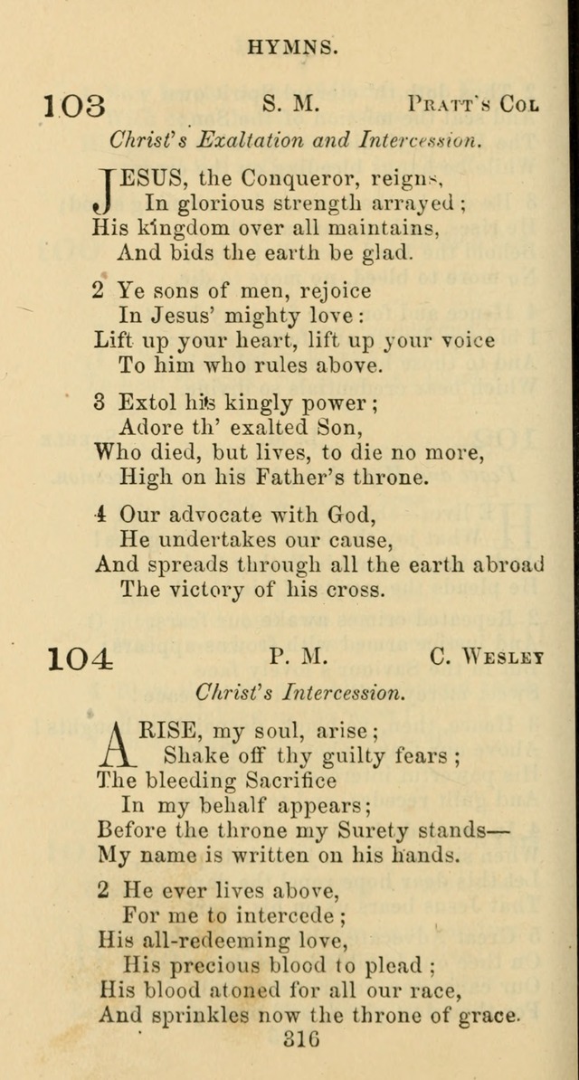 Psalms and Hymns: adapted to social, private and public worship in the Cumberland Presbyterian Chruch page 316