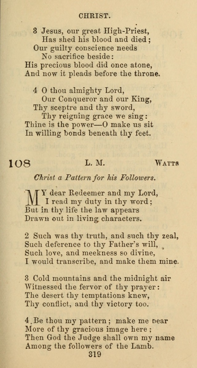 Psalms and Hymns: adapted to social, private and public worship in the Cumberland Presbyterian Chruch page 319