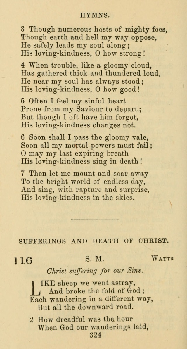 Psalms and Hymns: adapted to social, private and public worship in the Cumberland Presbyterian Chruch page 324