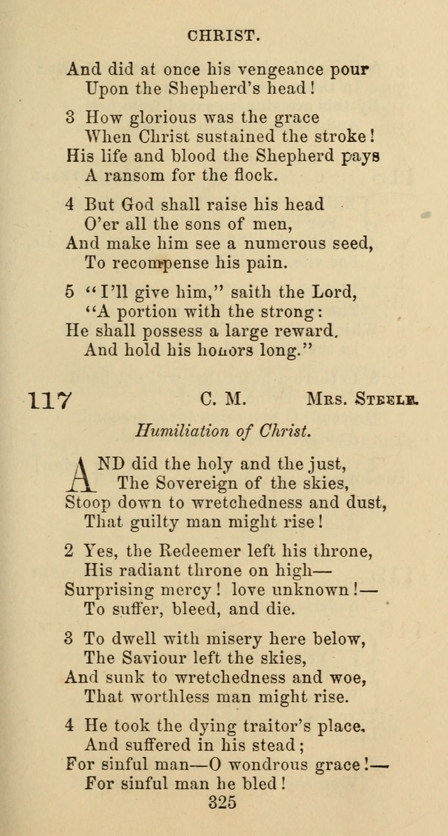 Psalms and Hymns: adapted to social, private and public worship in the Cumberland Presbyterian Chruch page 325