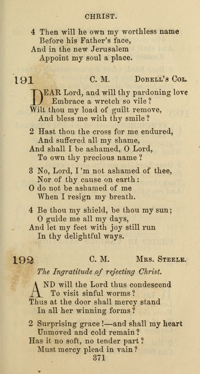 Psalms and Hymns: adapted to social, private and public worship in the Cumberland Presbyterian Chruch page 371