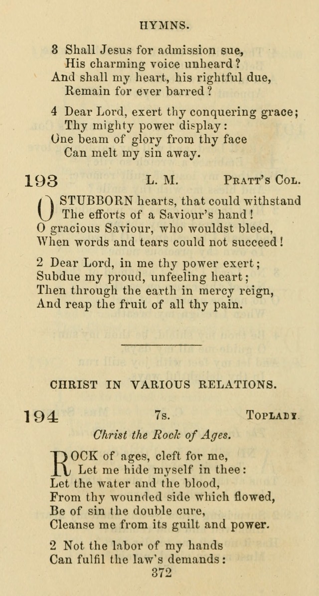 Psalms and Hymns: adapted to social, private and public worship in the Cumberland Presbyterian Chruch page 372