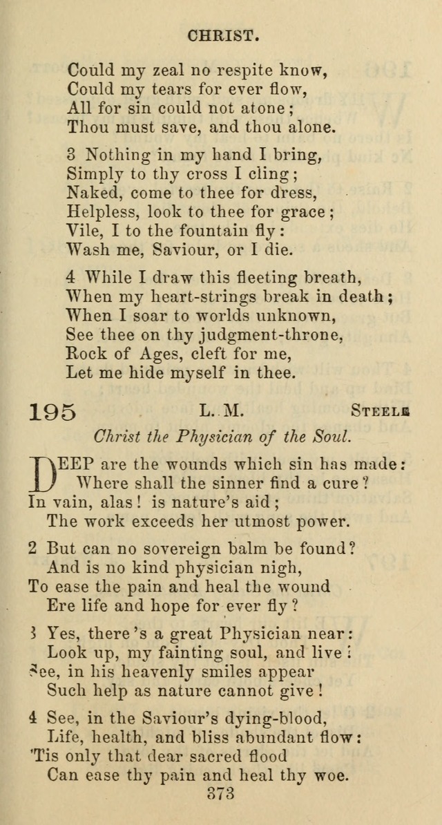 Psalms and Hymns: adapted to social, private and public worship in the Cumberland Presbyterian Chruch page 373