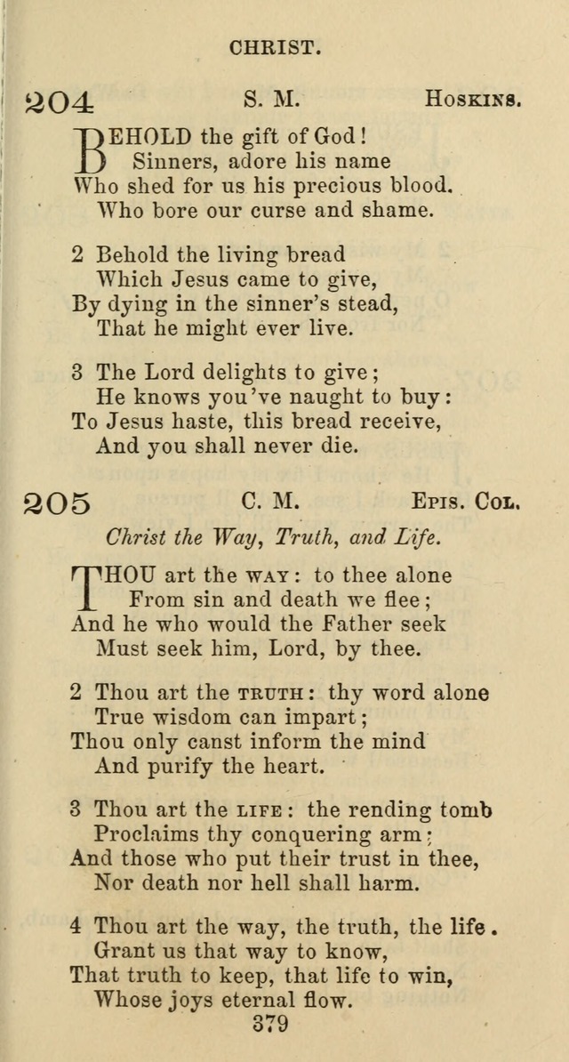 Psalms and Hymns: adapted to social, private and public worship in the Cumberland Presbyterian Chruch page 379