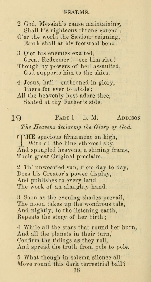 Psalms and Hymns: adapted to social, private and public worship in the Cumberland Presbyterian Chruch page 38