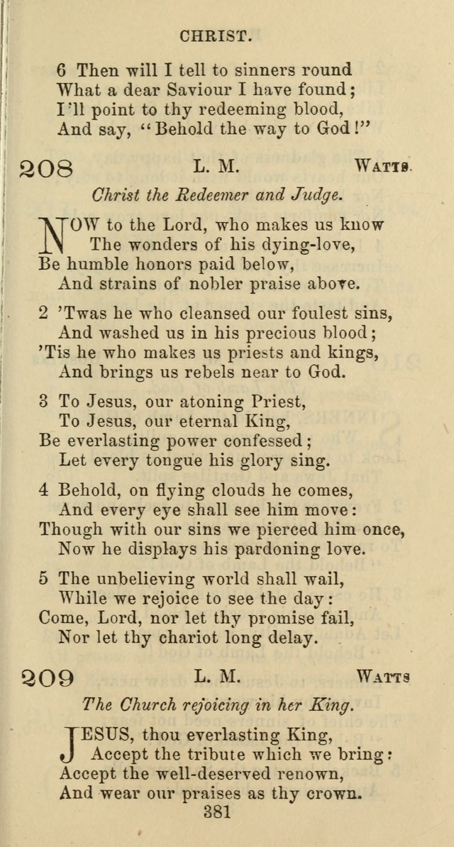 Psalms and Hymns: adapted to social, private and public worship in the Cumberland Presbyterian Chruch page 381