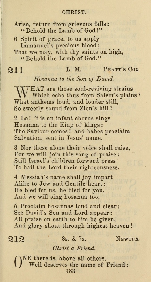 Psalms and Hymns: adapted to social, private and public worship in the Cumberland Presbyterian Chruch page 383