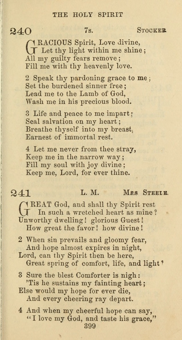 Psalms and Hymns: adapted to social, private and public worship in the Cumberland Presbyterian Chruch page 399