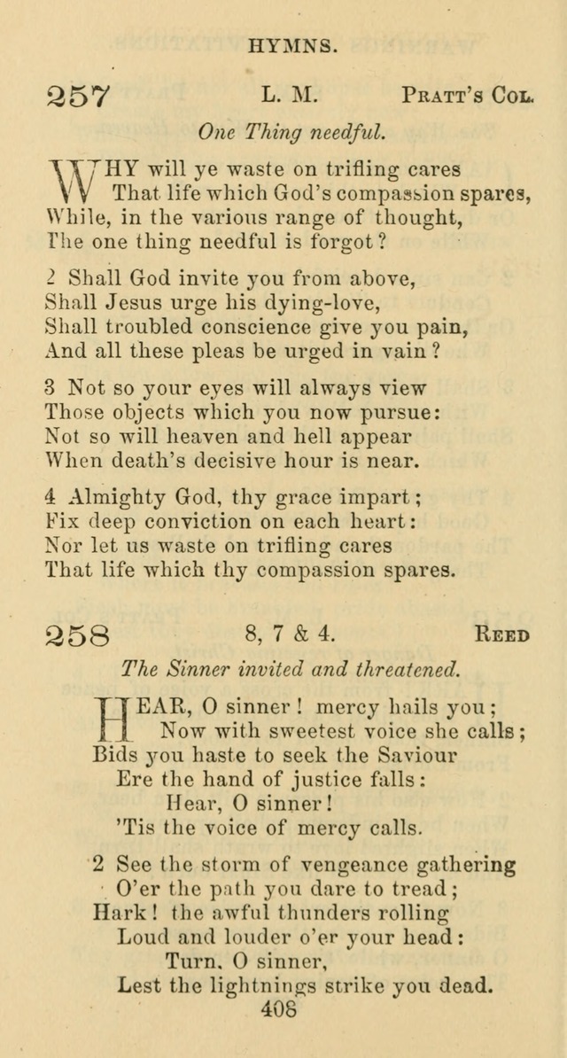 Psalms and Hymns: adapted to social, private and public worship in the Cumberland Presbyterian Chruch page 408