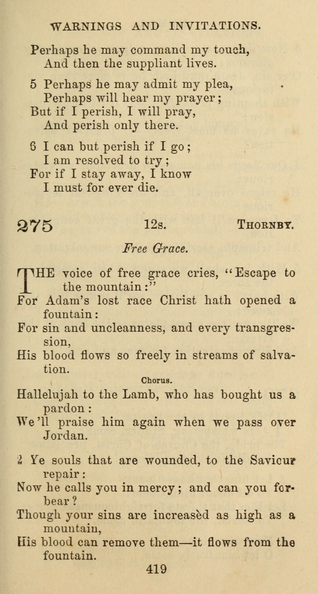 Psalms and Hymns: adapted to social, private and public worship in the Cumberland Presbyterian Chruch page 419