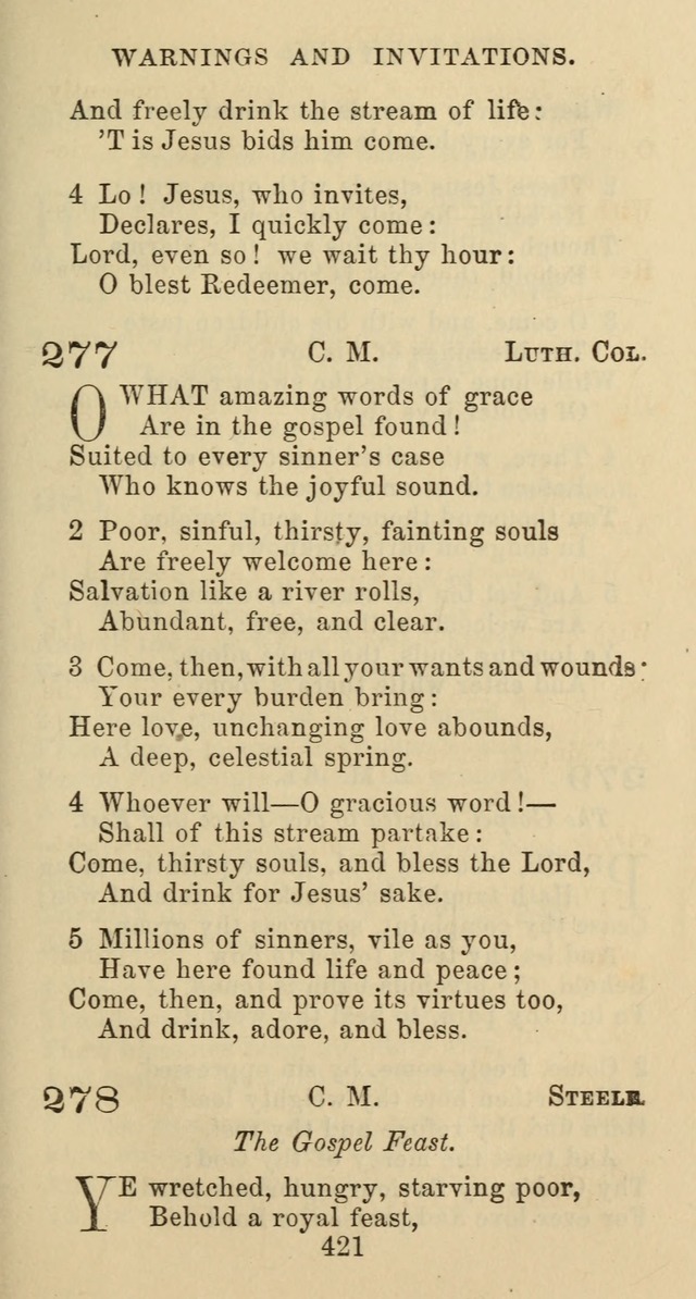 Psalms and Hymns: adapted to social, private and public worship in the Cumberland Presbyterian Chruch page 421