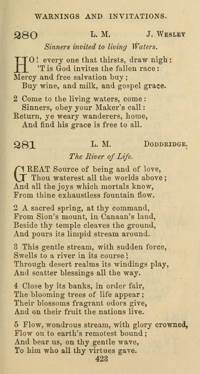 Psalms and Hymns: adapted to social, private and public worship in the Cumberland Presbyterian Chruch page 423