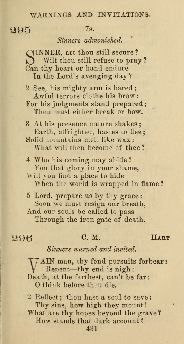 Psalms and Hymns: adapted to social, private and public worship in the Cumberland Presbyterian Chruch page 431