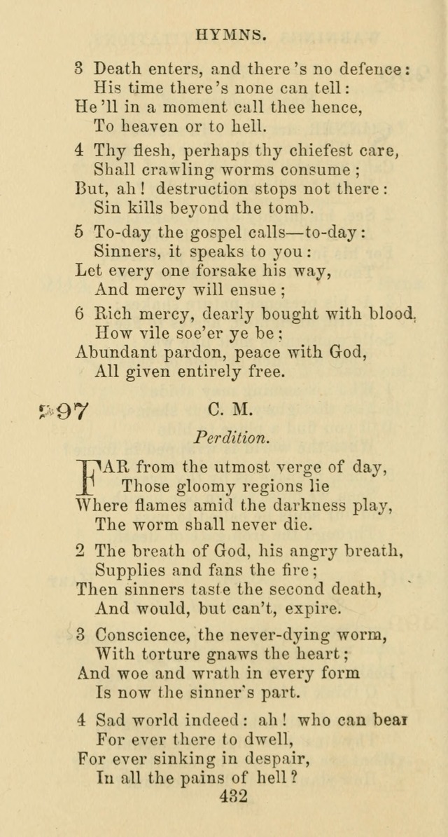 Psalms and Hymns: adapted to social, private and public worship in the Cumberland Presbyterian Chruch page 432