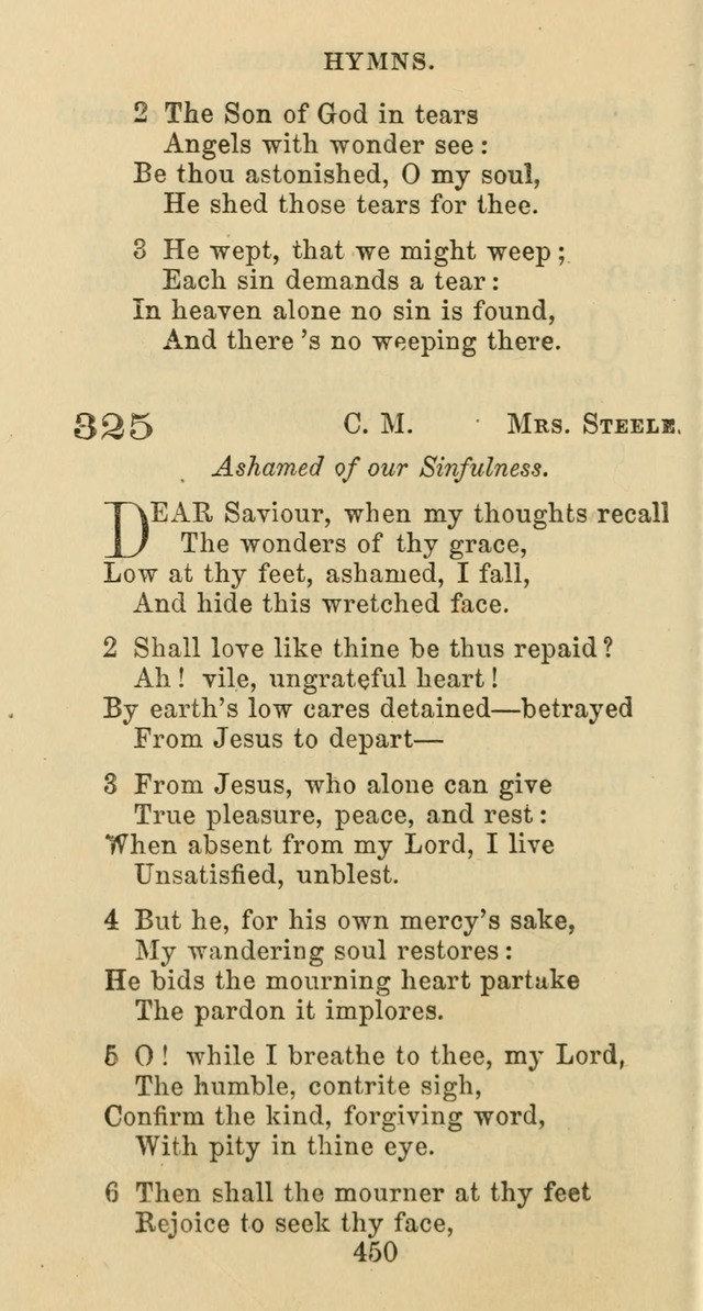 Psalms and Hymns: adapted to social, private and public worship in the Cumberland Presbyterian Chruch page 450