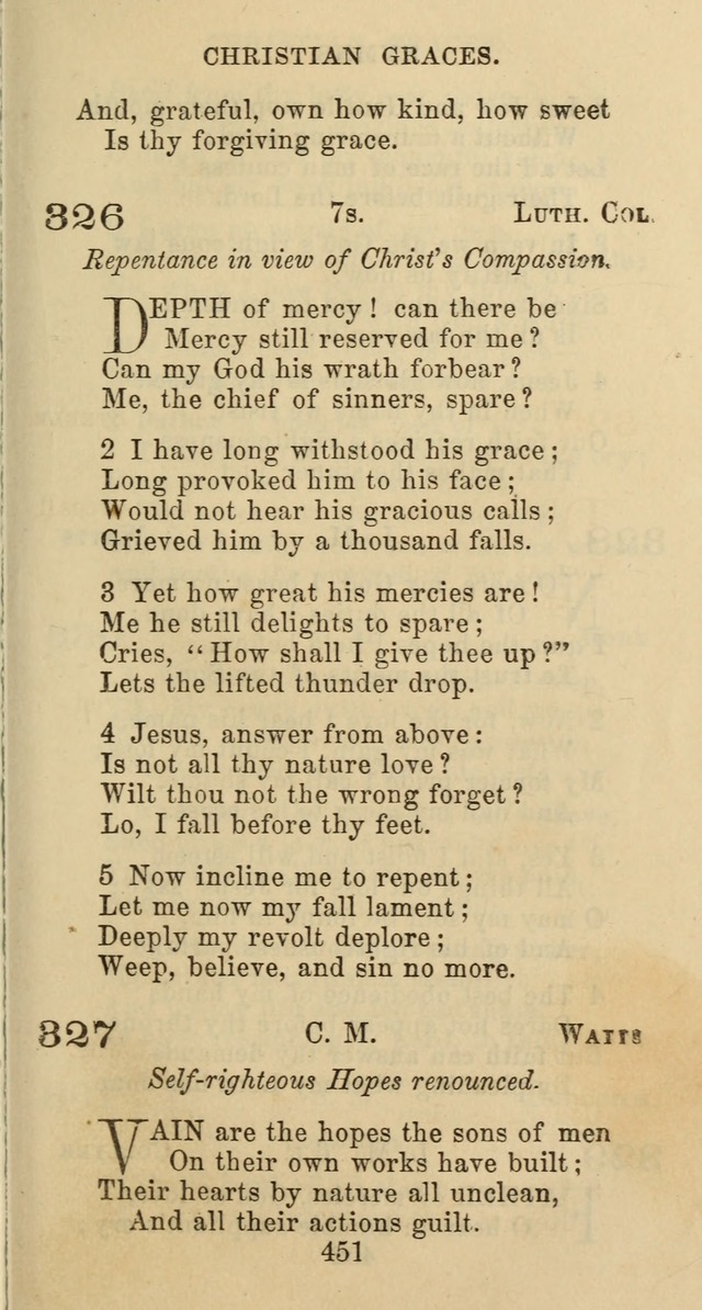 Psalms and Hymns: adapted to social, private and public worship in the Cumberland Presbyterian Chruch page 451