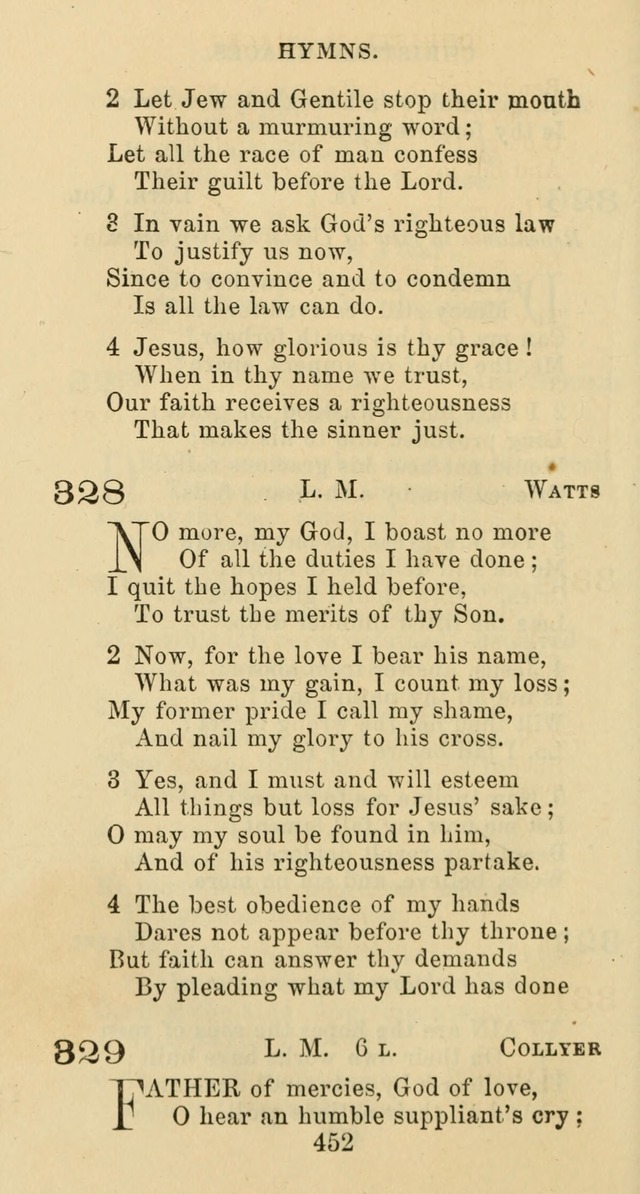 Psalms and Hymns: adapted to social, private and public worship in the Cumberland Presbyterian Chruch page 452