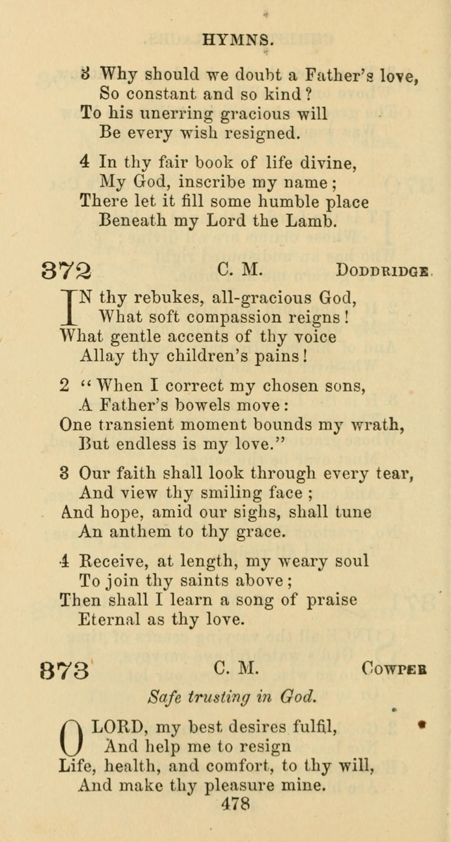 Psalms and Hymns: adapted to social, private and public worship in the Cumberland Presbyterian Chruch page 478